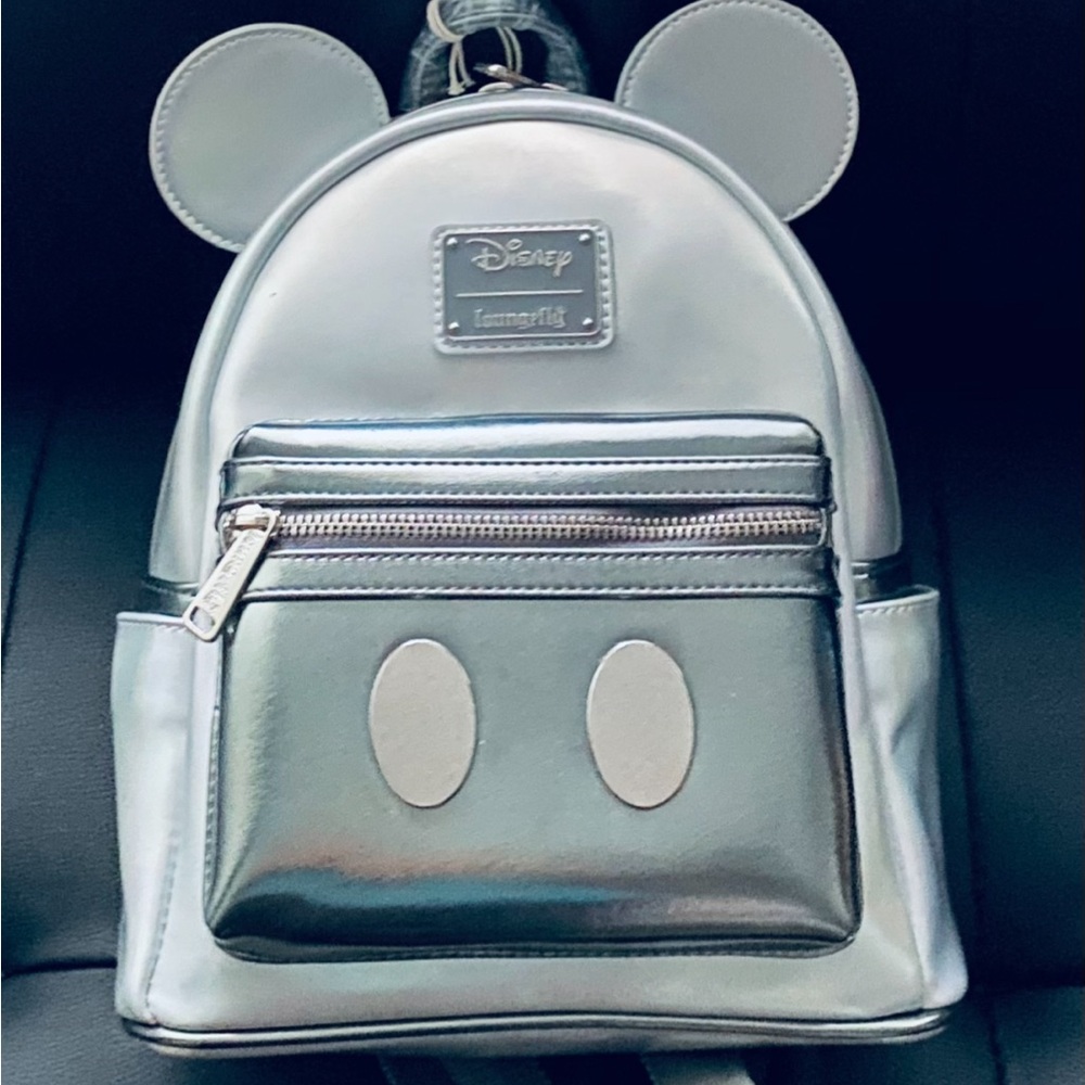 Loungefly Disney100 Mickey Mouse Platinum Mini Backpack
